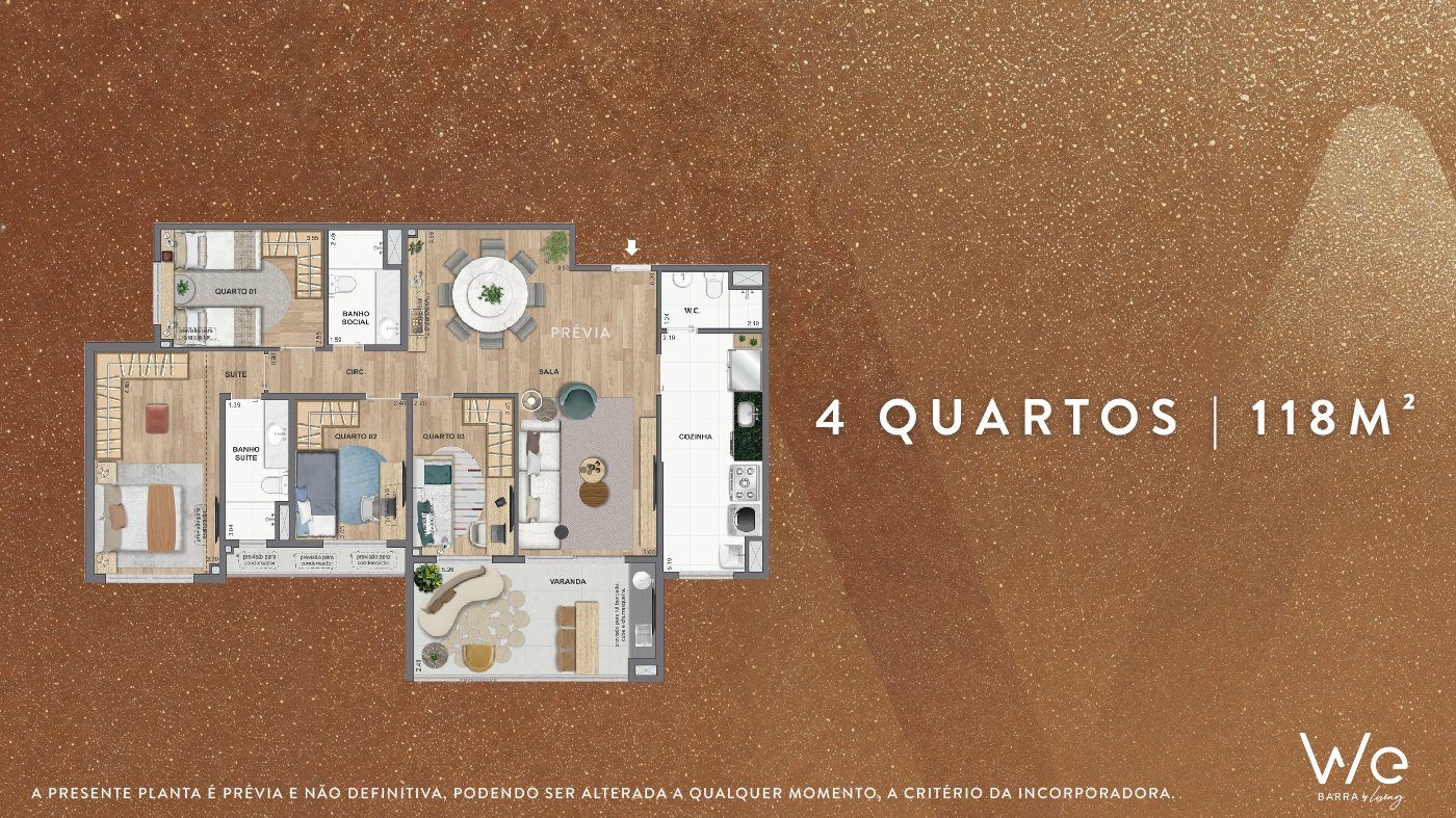 4 Quartos 118m²